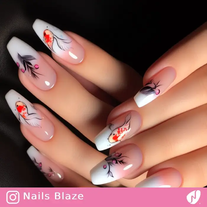 Cranes Koi Fish Nails | Cultural - NB985